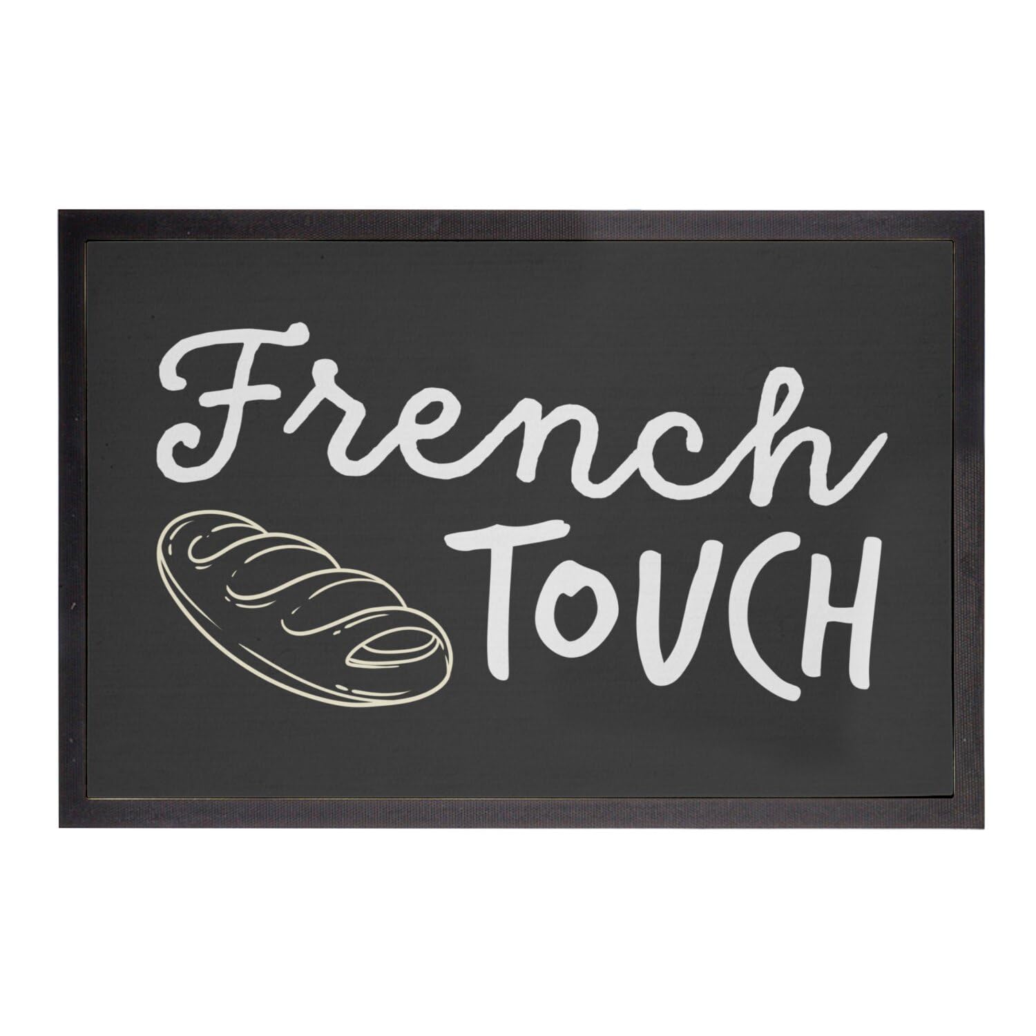 Paillasson noir style art de vivre à la française avec motif baguette