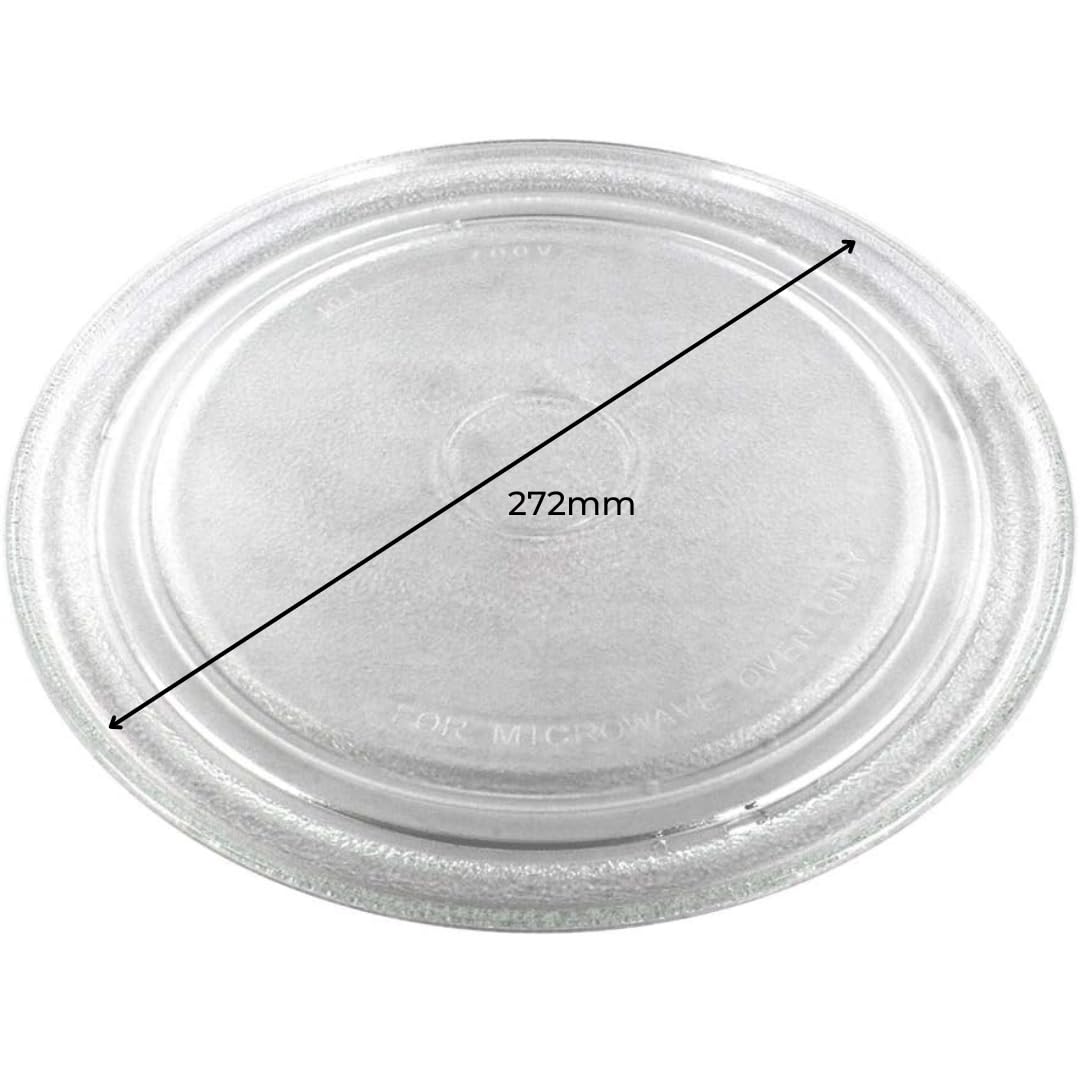 ALGOMAS® Plato microondas de cristal de 272mm de diámetro | Válido para SHAR, PAEG, CANDY, CORBERO, ELECTROLUX, IGNIS, IKEA, LG, WHIRPOOL, ZANUSSI entre otras | Calidad y estilo para tu cocina