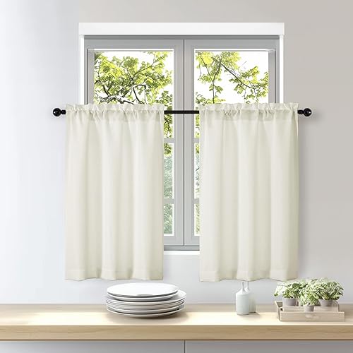 Miniatura 16 de OWENIE Bob Linen Cortinas de Lino de 96 Pulgadas Extra Largas Juego de 2 Paneles para Sala de Estar Dormitorio, Filtrado de Luz Cortinas de Ventana