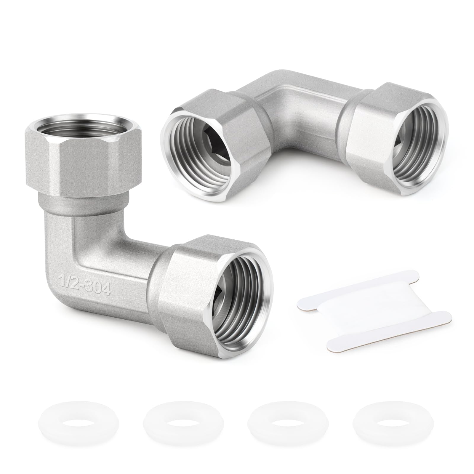 ERGAOBOY 1 piezas de conector en T flexible y móvil de 3 vías, acero inoxidable 304, 1/2" macho BSP, tuerca de unión en T para rociador, válvula angular, brazo de ducha — view 19