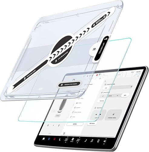 ESR Protector de pantalla de vidrio templado para Tesla Model Y (2024-2020), Tesla Model 3 (2023-2017), protector de pantalla de 15 pulgadas con kit