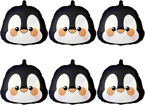 Globos de pingüinos de 21.3 pulgadas, 6 globos de papel de aluminio con cabeza de pingüinos de animales para Navidad, invierno, Año Nuevo,