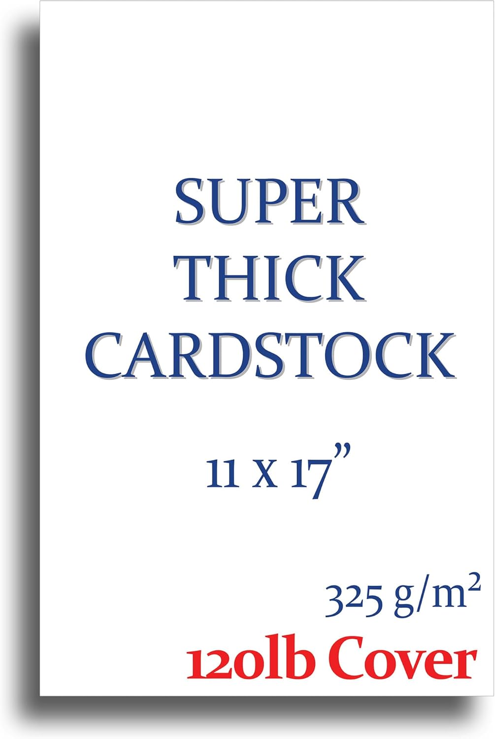 Super Thick 120lb Cover 11" x 17" Cardstock for Inkjet or Laser Printers - 50 Sheets - Heavy Printer Paper - Matte Finish White - Great for Cards, Menu's, Posters, Covers