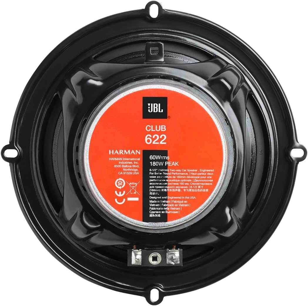 JBL Club 622 2-Vie Casse Auto Set di Harman Kardon - 180 Watt impianto stereo Altoparlanti Auto 16 - 17 cm