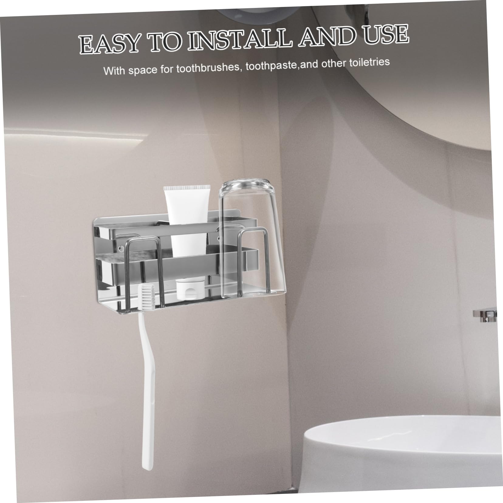 Cabilock 5 Soportes para Cepillos De para Baño Sin Necesidad De Herramientas Organizador De Fácil Montaje En Pared.