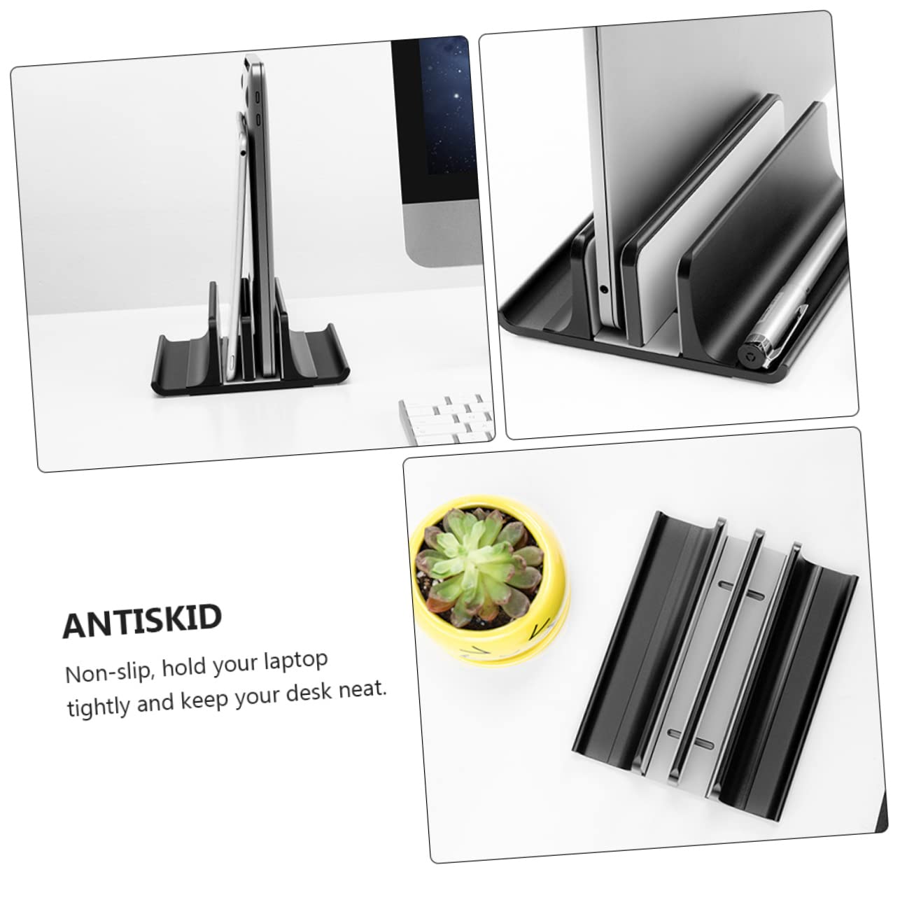 NUOBESTY Soporte Vertical y Base Estable de Aleación de Aluminio para Portátil Refrigeración para Ordenador Portátil en Escritorio