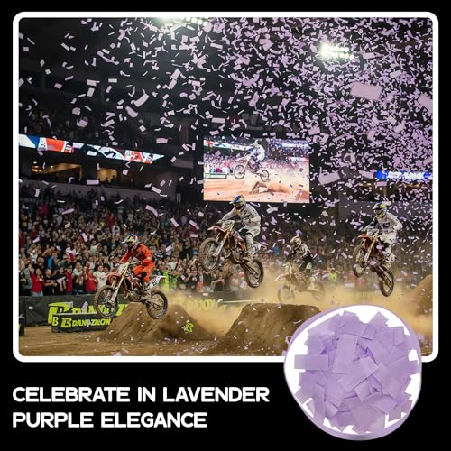 Image of Ultimate Confetti, Lavender Purple Biodegradable Confetti - Rectangular Flame-Resistant and Slow-Falling Tissue Paper Confetti for Cannon and Launcher use - Best for Celebrations - 1 lb, 16 oz