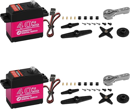 HOOYIJ DS3240MG - Paquete de 2 servos digitales de 88.2 lbs, engranaje de metal completo, alto par de torsión impermeable, servo a control remoto,