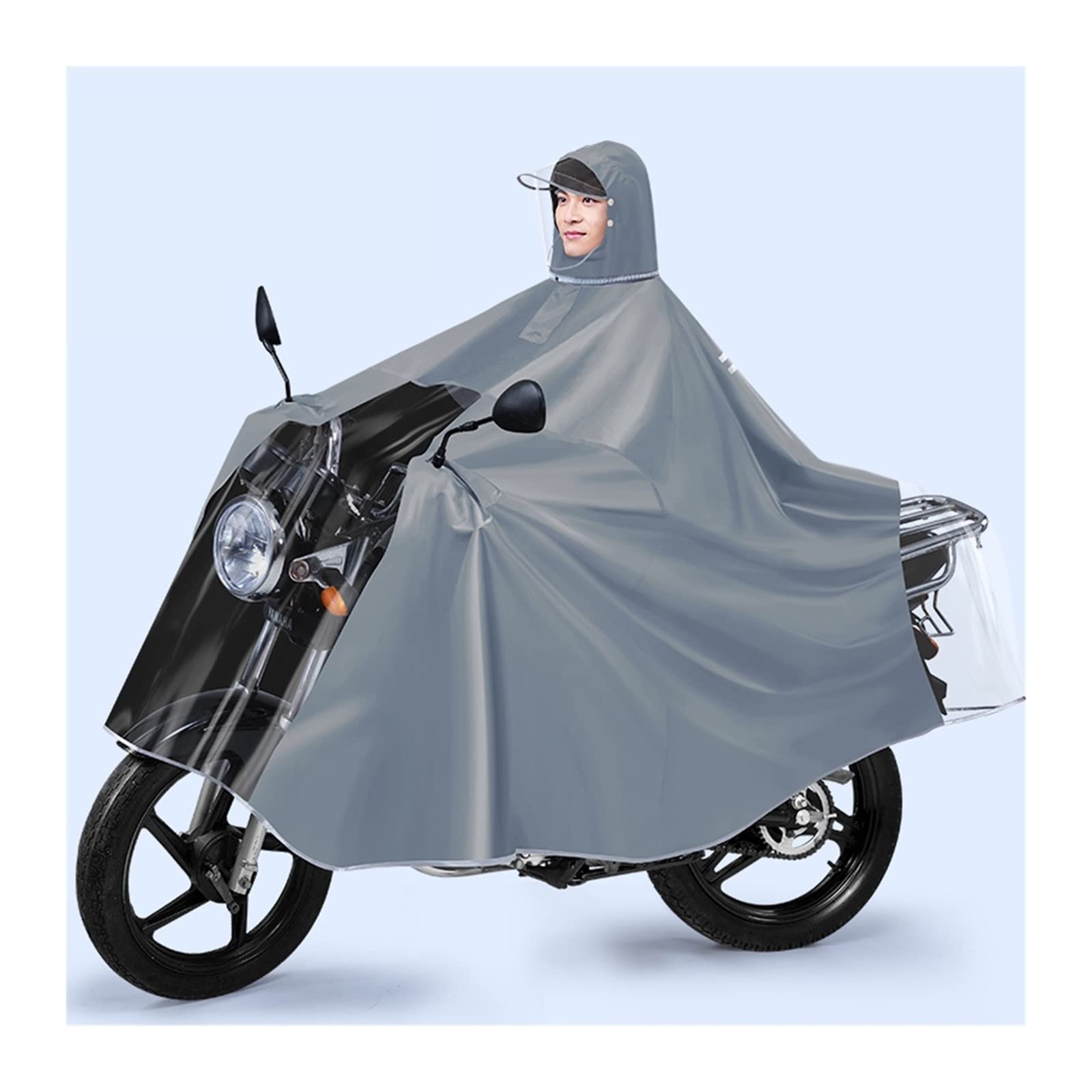 Rain Poncho for Cycling Bike Ebike Motorcycle Mobility Scooter Multicolor Multiple Sizes(Grey,5XL)
