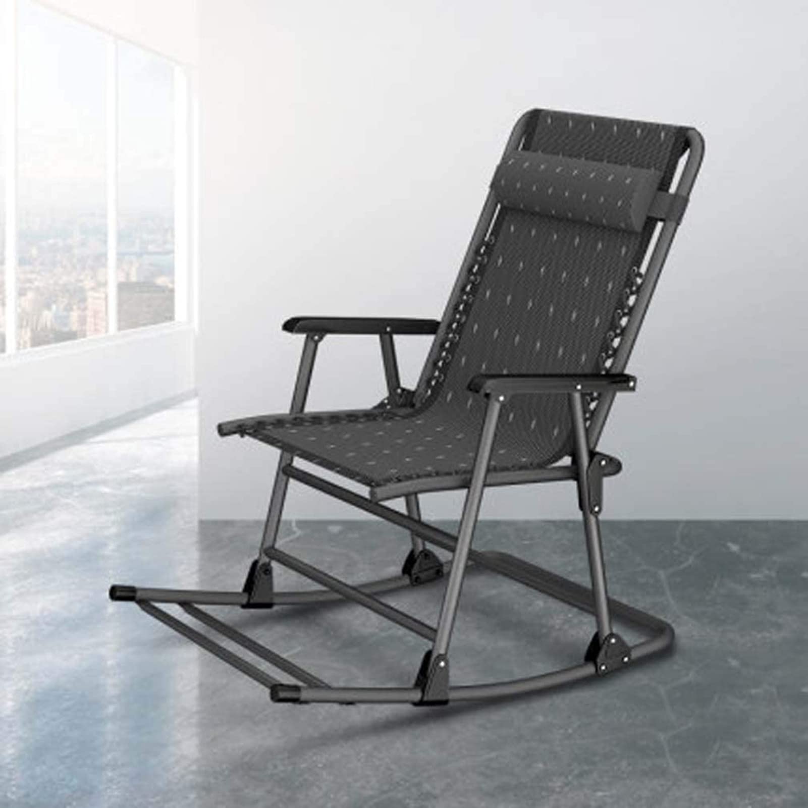 Tumbona Reclinables Plegables, Sillas Plegable Hamaca Gravedad Cero, Silla Tumbona con Almohada, Armazón Resistente, para Balcón O Terraza