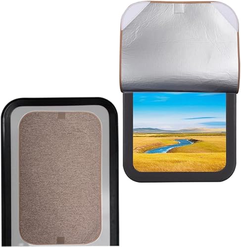Miniatura 1 de Cubierta para ventana de puerta de caravana, tela opaca para entrada de privacidad de cámper (16 x 25 pulgadas), color marrón