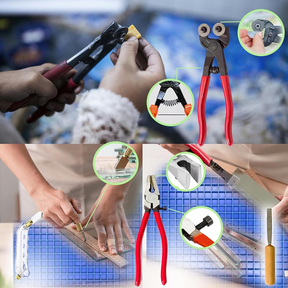 Smerigliatrice per Vetro Portatile,220V,con Funzione di Aspirazione,Protezione Trasparente,5 Testine Smerigliatrici Intercambiabili Accessori universali,design a doppio strato,per Vetro e Ceramica