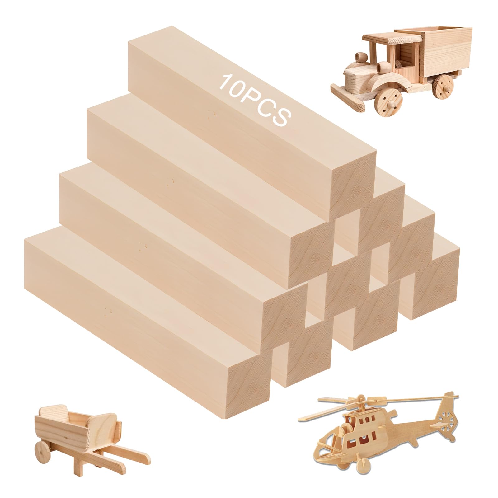 Pvczool Lot De 6 Blocs De Sculpture En Bois De Tilleul Pour DéButants