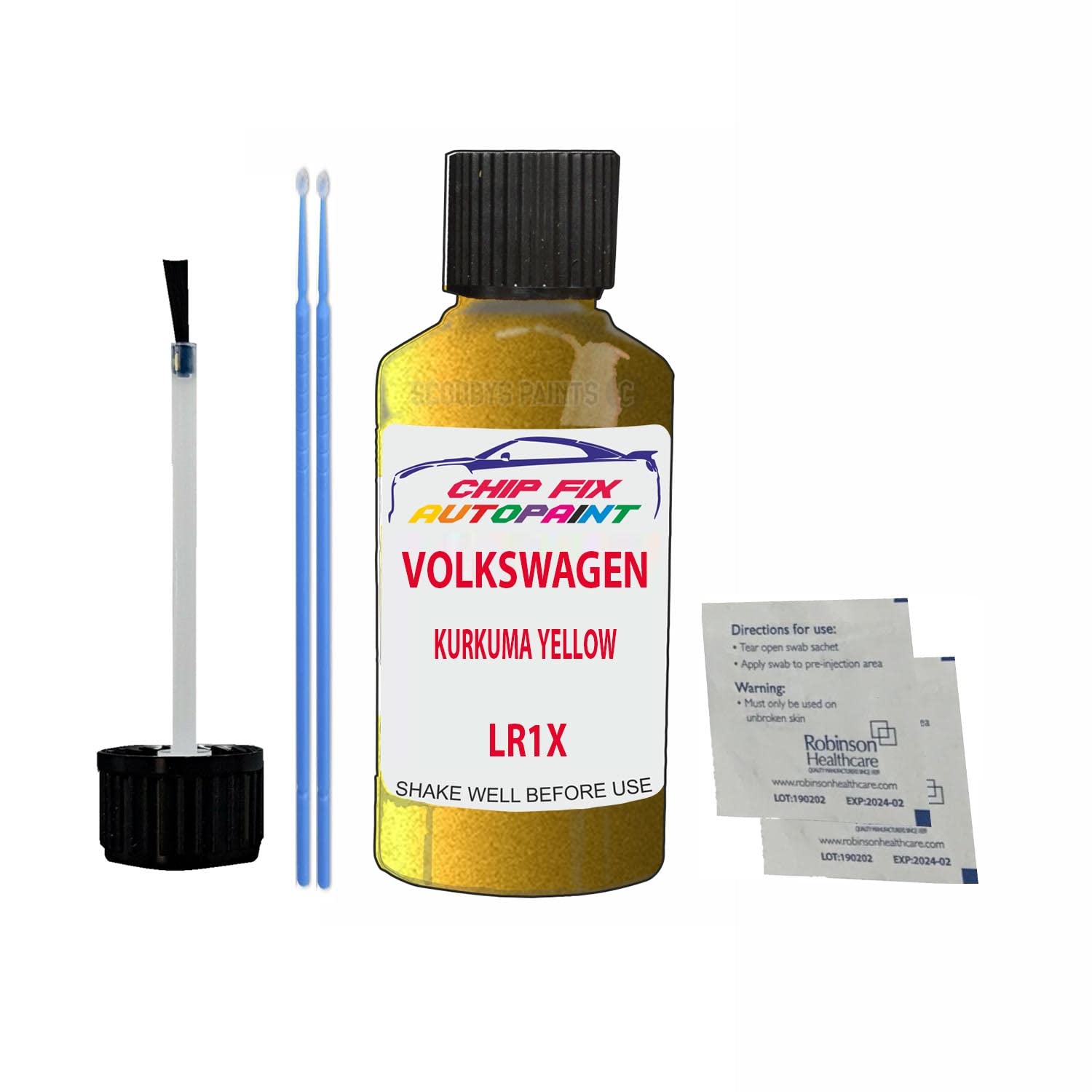 Scoobys Paints Back In The Mix Kurkuma Yellow Touch Up Paint For Volkswagen/Vw T-Roc Lr1x 2016-2021 30Ml Bottle Brush Scratch Stone Chip Repair Pen