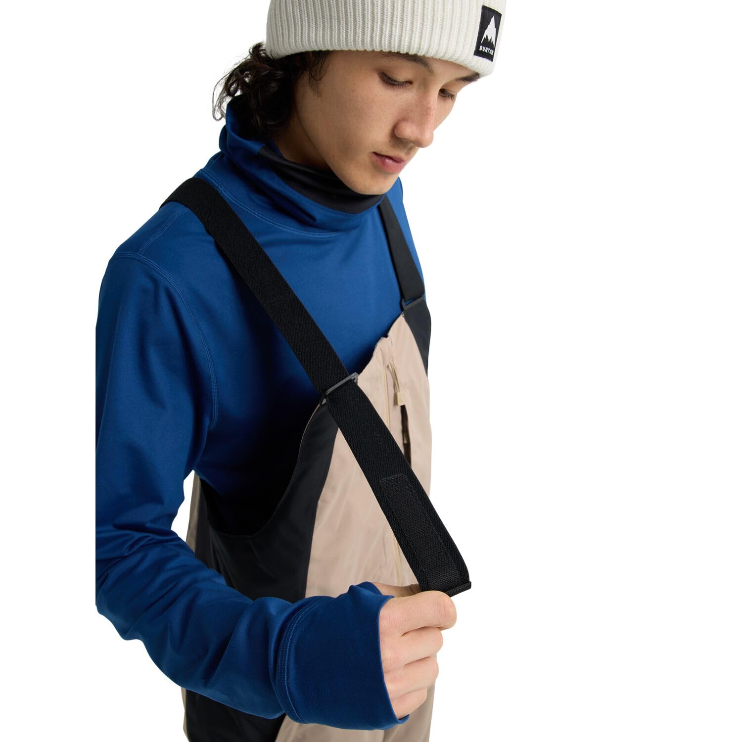 Burton - Spodnie narciarskie/Snow Reserve 2l Relaxed Bib Summit Taupe/True Black Mężczyźni - Beżowy