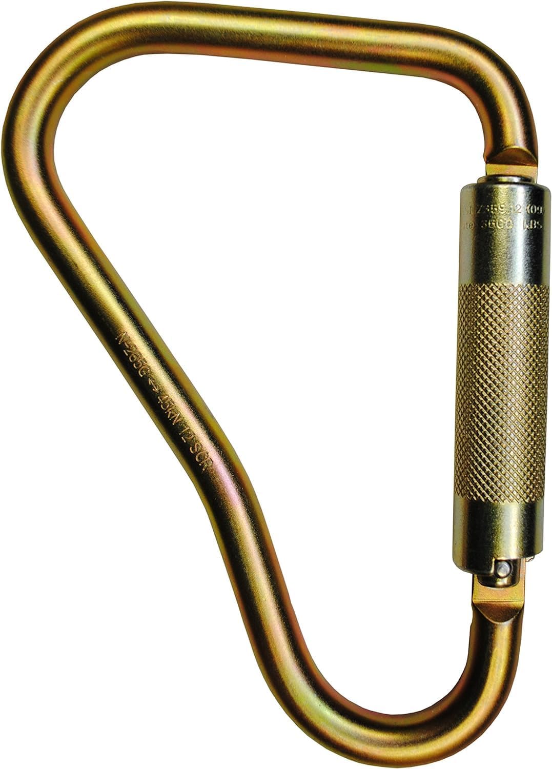 7430 8 1/4 in Steel Carabiner, ANSI 45kN Heavy Duty Auto Twist Lock Carabiner Clip, Construction, Tower Climbing, Utility Fall Protection