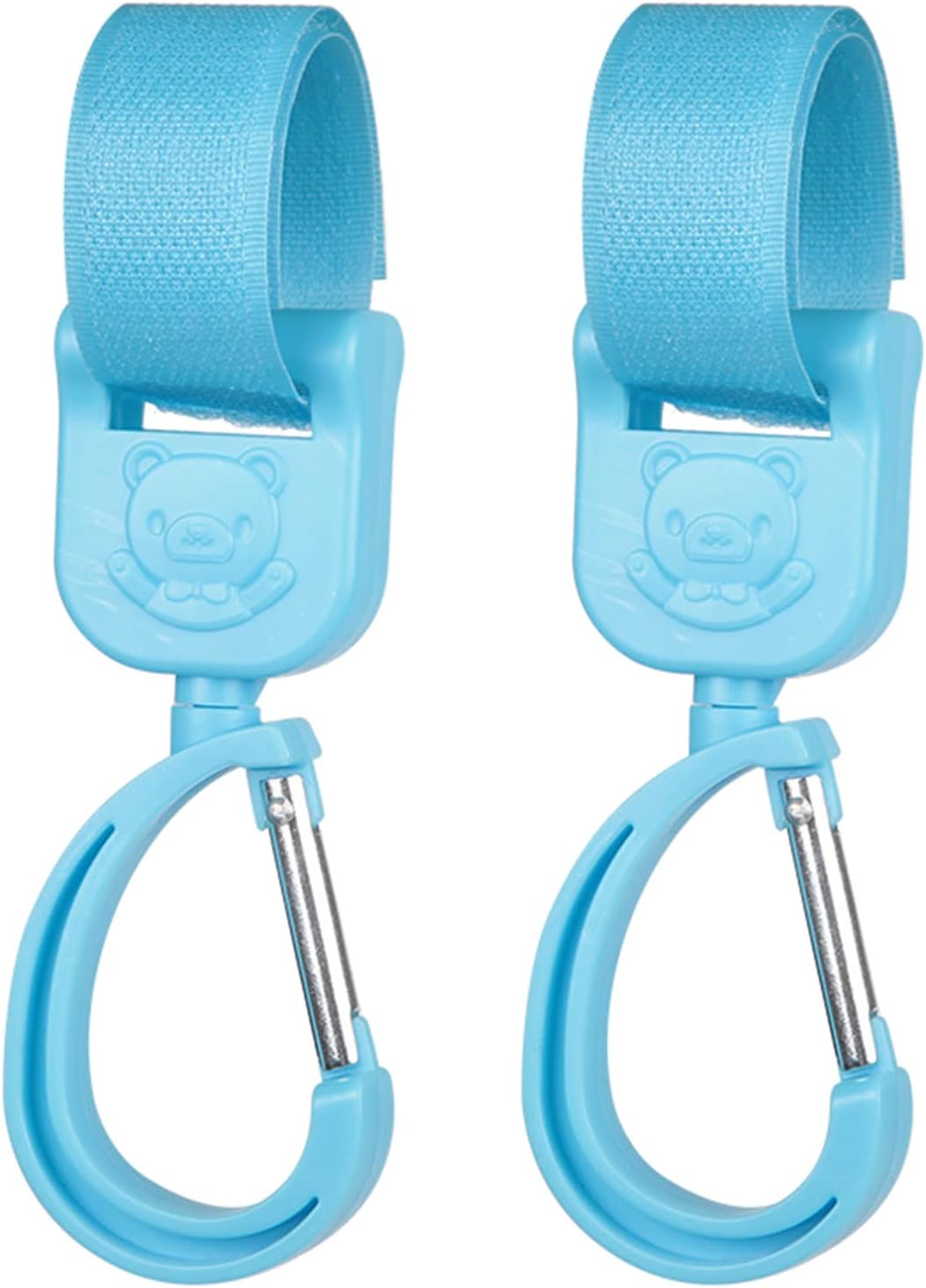 ljhnba 2 Pcs Mommy Bag Hanger Degree Rotate Baby Stroller Hooks Clips Multi Purpose Pram ​Shopping Hooks Stroller Organizer