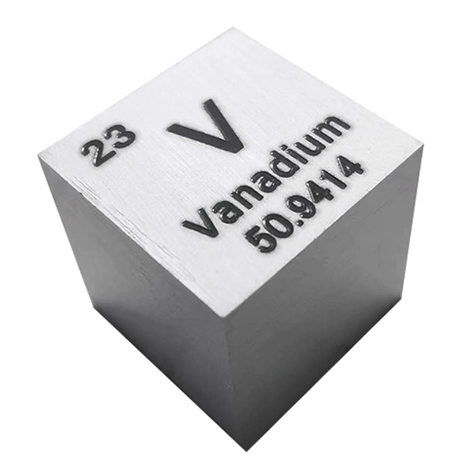kostka elementów metalowych o wysokiej gęstości, srebrno-szara kostka elementu wanadowego, kilka rozmiarów (25,4 x 25,4 x 25,4 mm)