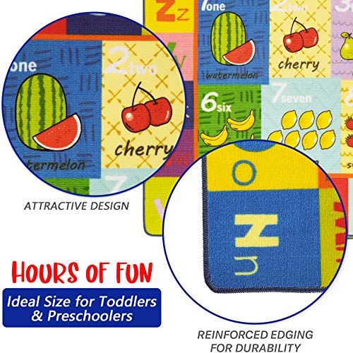 Pauwer Kindertapijt Grappig educatief speelgebied tapijt met antislip rubberen achterkant speeltijd collectie ABC… - Afbeelding 4