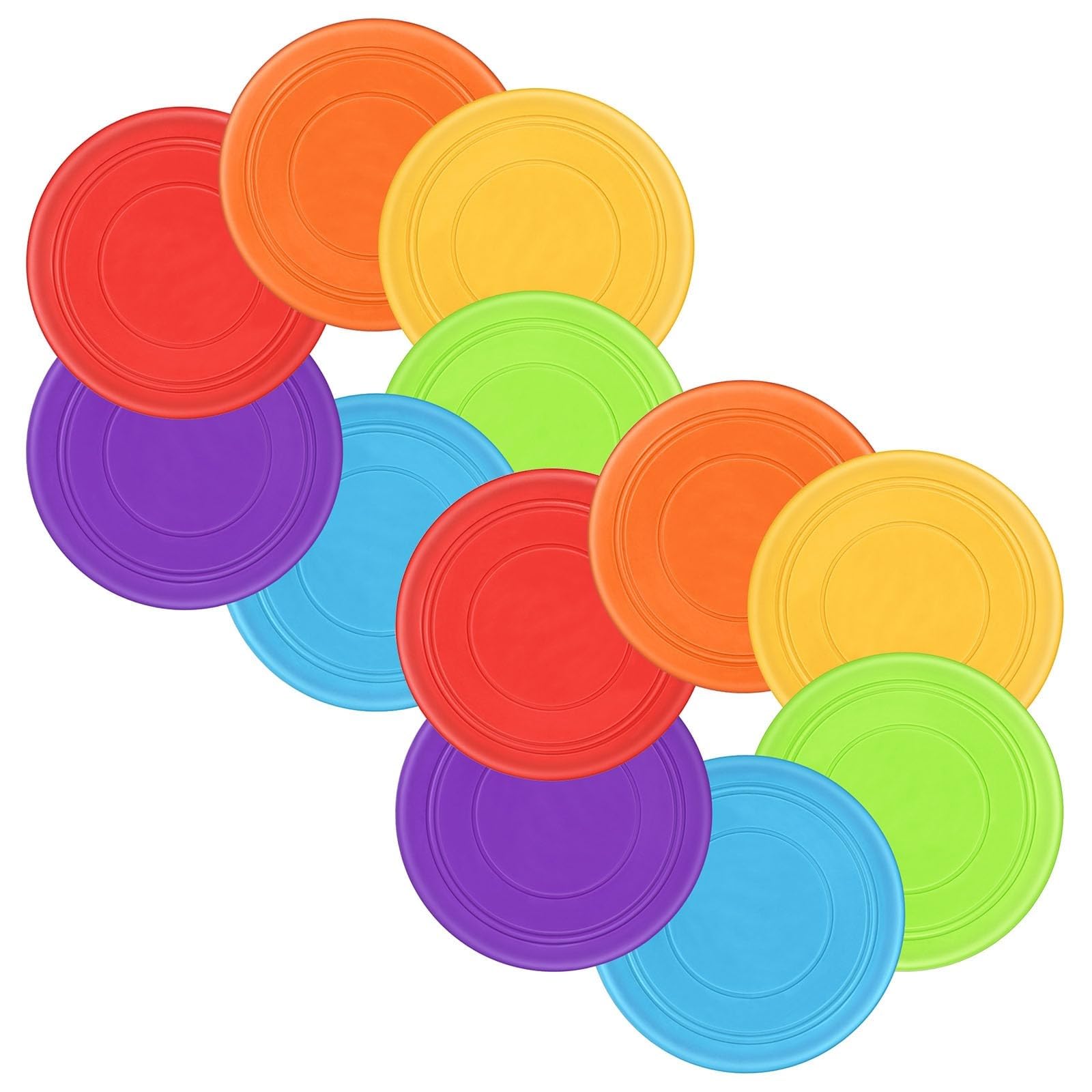 THE WHITE SHOP 24PCS Kids Flying Disc 7 Inch Silicone Flying Disks Set in Bulk for Children Dogs Outdoor Backyard Lawn Sports Games Party Favors, 6 Colors
