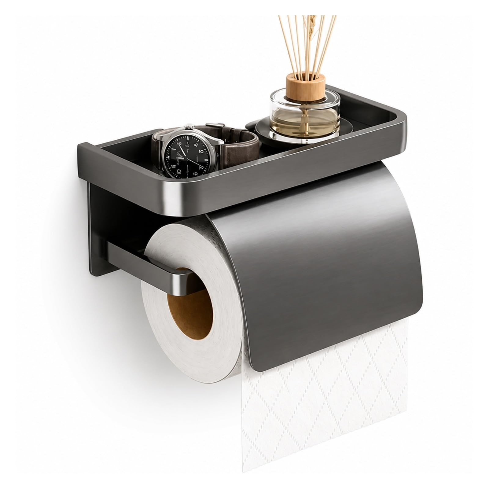 Toilet Roll Holder, Self Adhesive Perforated Toilet Roll Paper Holder,for Bathroom