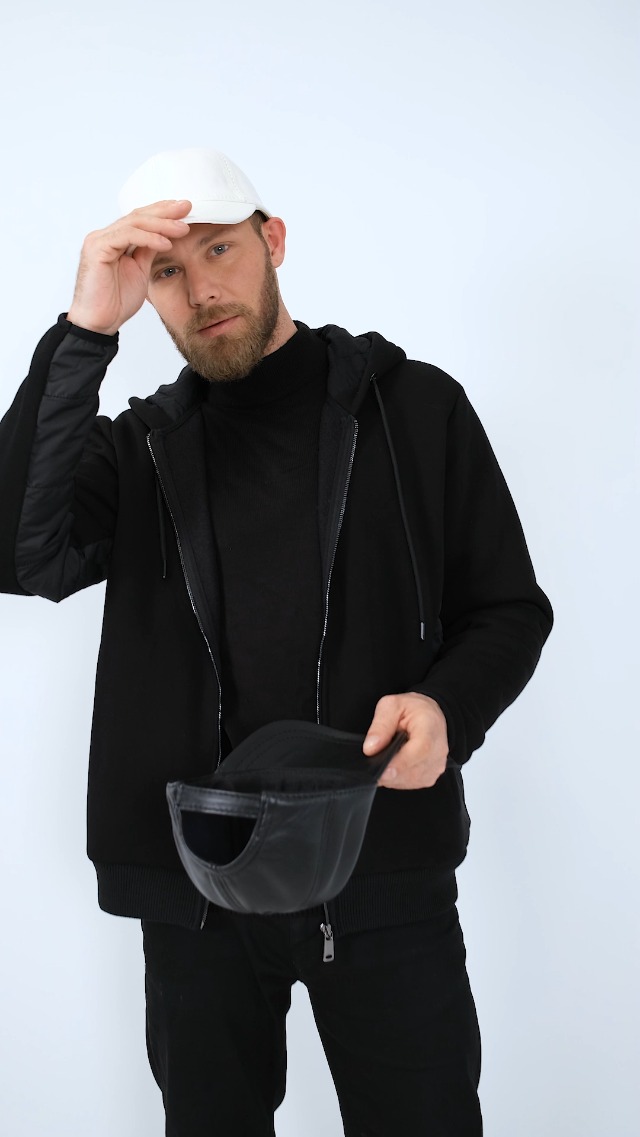 Gorra de béisbol unisex de cuero genuino miniatura 6