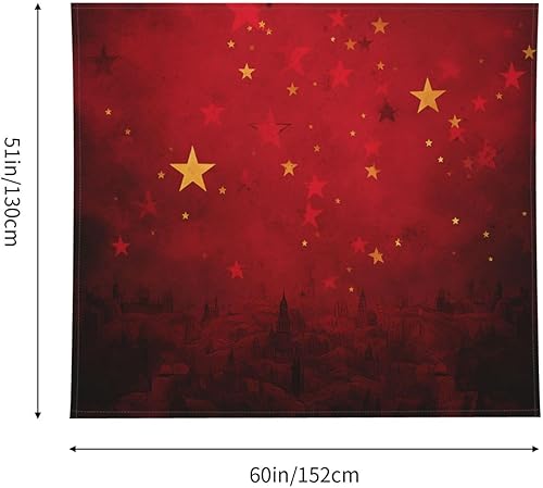 Miniatura 2 de NONHAI Tapiz de estrella roja para dormitorio, tapices estéticos de 60 x 40 pulgadas, para colgar en la pared, diseño de ventana, tapiz de pared