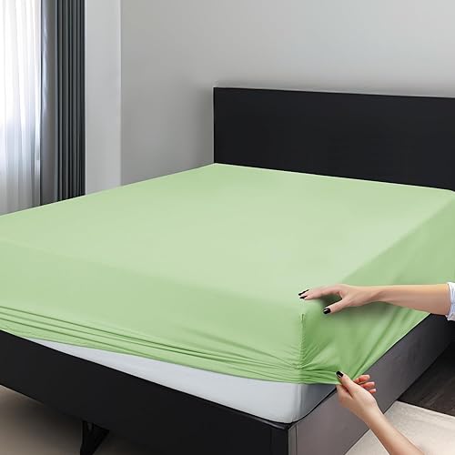 Miniatura 18 de LUX Décor Sábana bajera tamaño Queen – Sábanas de microfibra elástica de 360 grados fáciles de ajustar, bolsillo profundo de 16 pulgadas, resistente