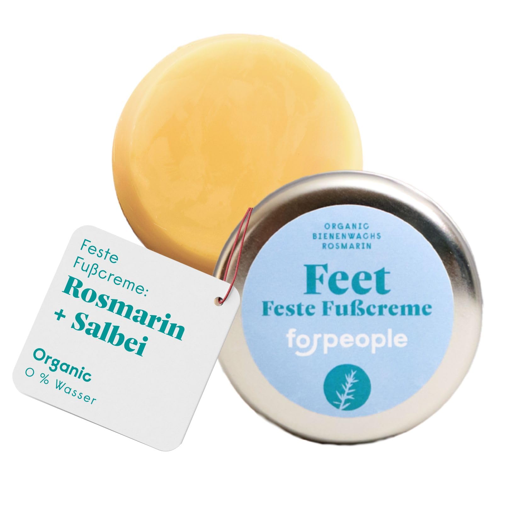 forpeople Feste BIO Fußcreme 40g – Reichhaltige Fußbutter mit Bienenwachs, Sheabutter & Eukalyptus – Pflege für sehr trockene Füße – Hornhaut Creme & Fußpflege, vegan & bio