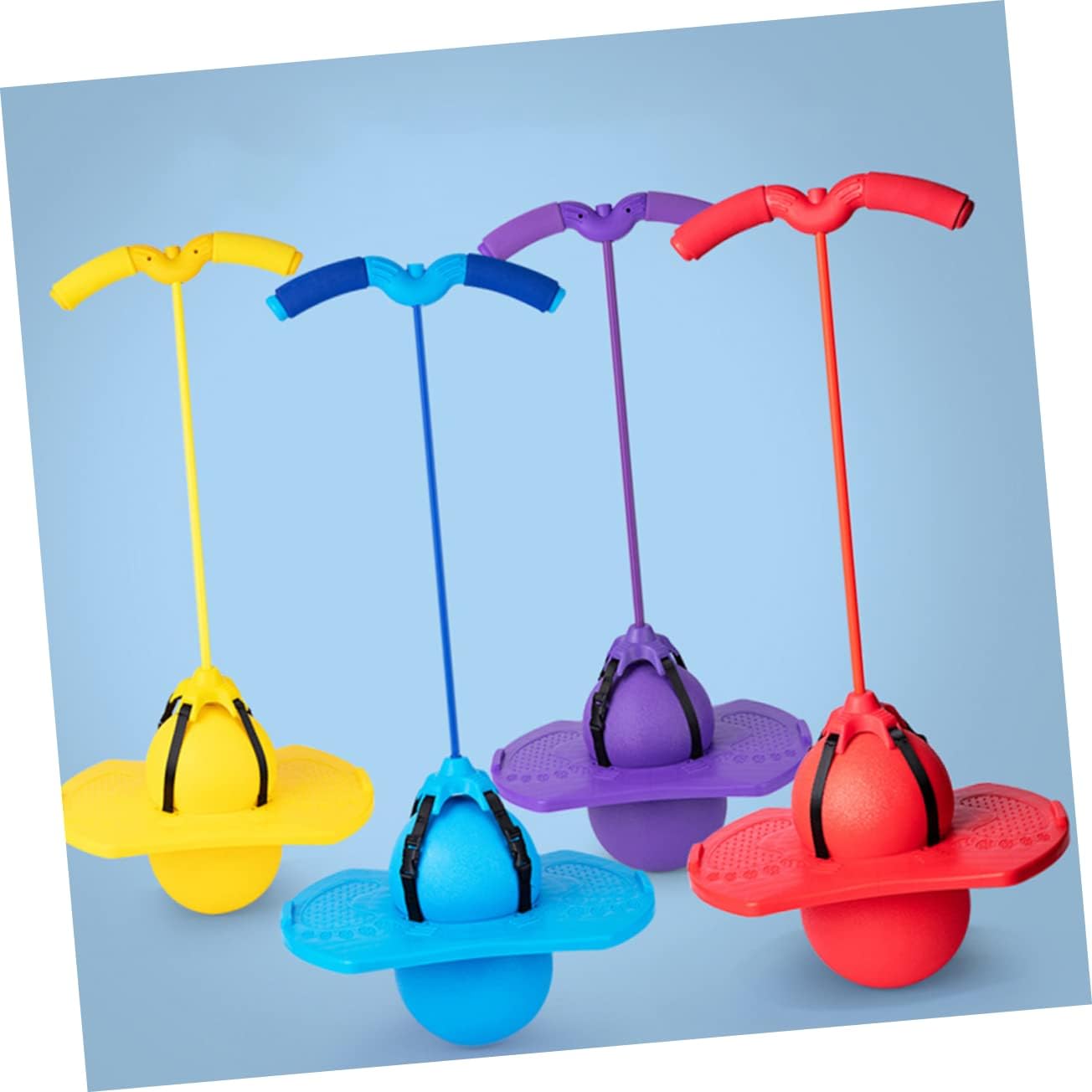 VANZACK Children Jumping Ball with Handle Fitness Bouncy Ball for Boys and Girls Balance Jump Board Toy for Indoor and Outdoor Fun for Ages 3 and Up