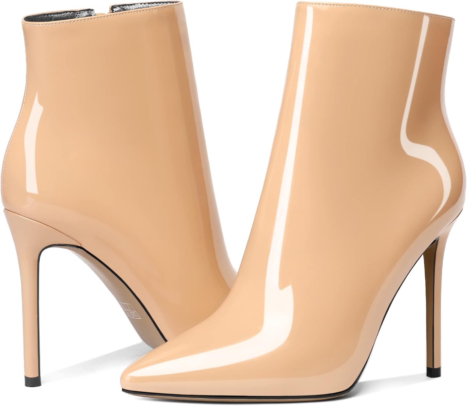 Zamikoo Women's High Heel Ankle Boots, Pointed Toe Stiletto Heel Ankle Booties with Zip Closure, 4 Inch Party Dressy Fashion Heeled Short Booties with Fur