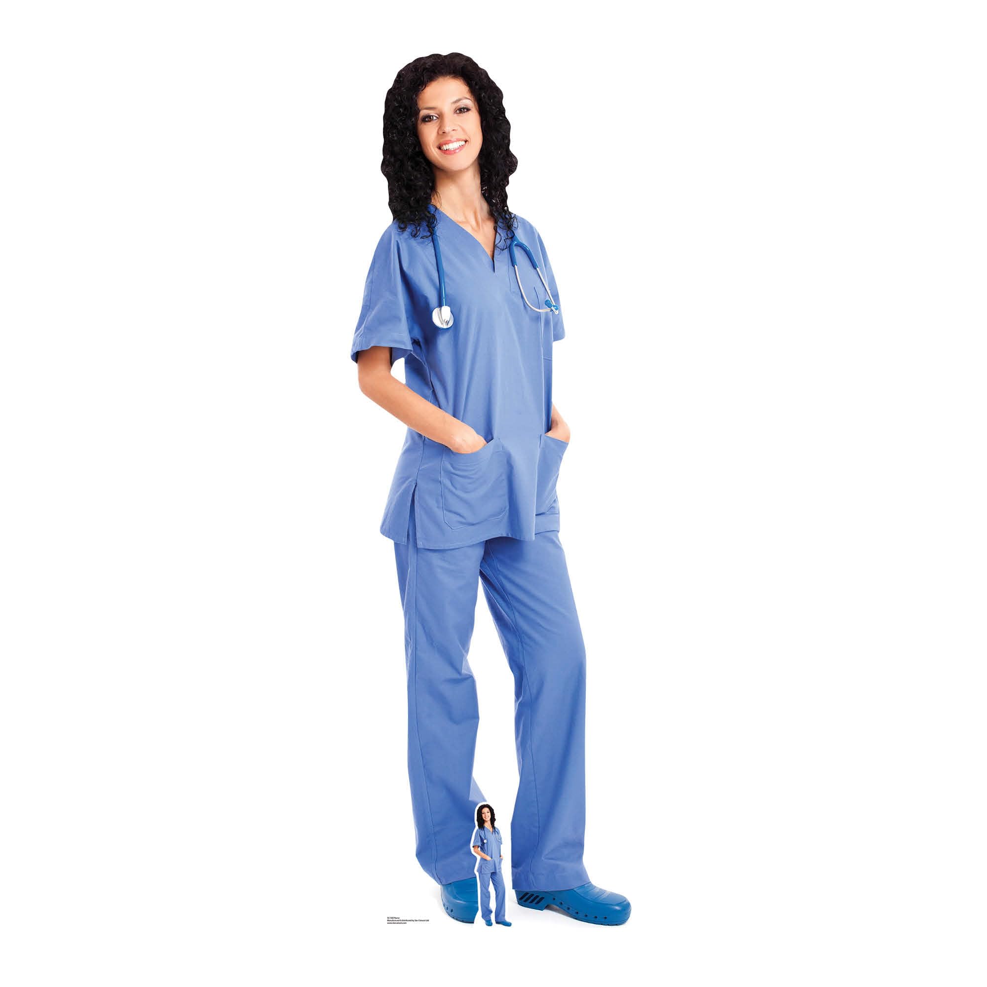 Doctor Nurse Health Worker Female Lifesize & FREE Mini Cardboard Cutout