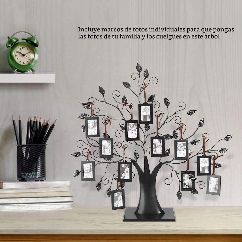 Duokon Las fotos familiares de metal de moda enmarcan el árbol de la exhibición con la decoración del hogar de los marcos de las imágenes de la ejecución(M)