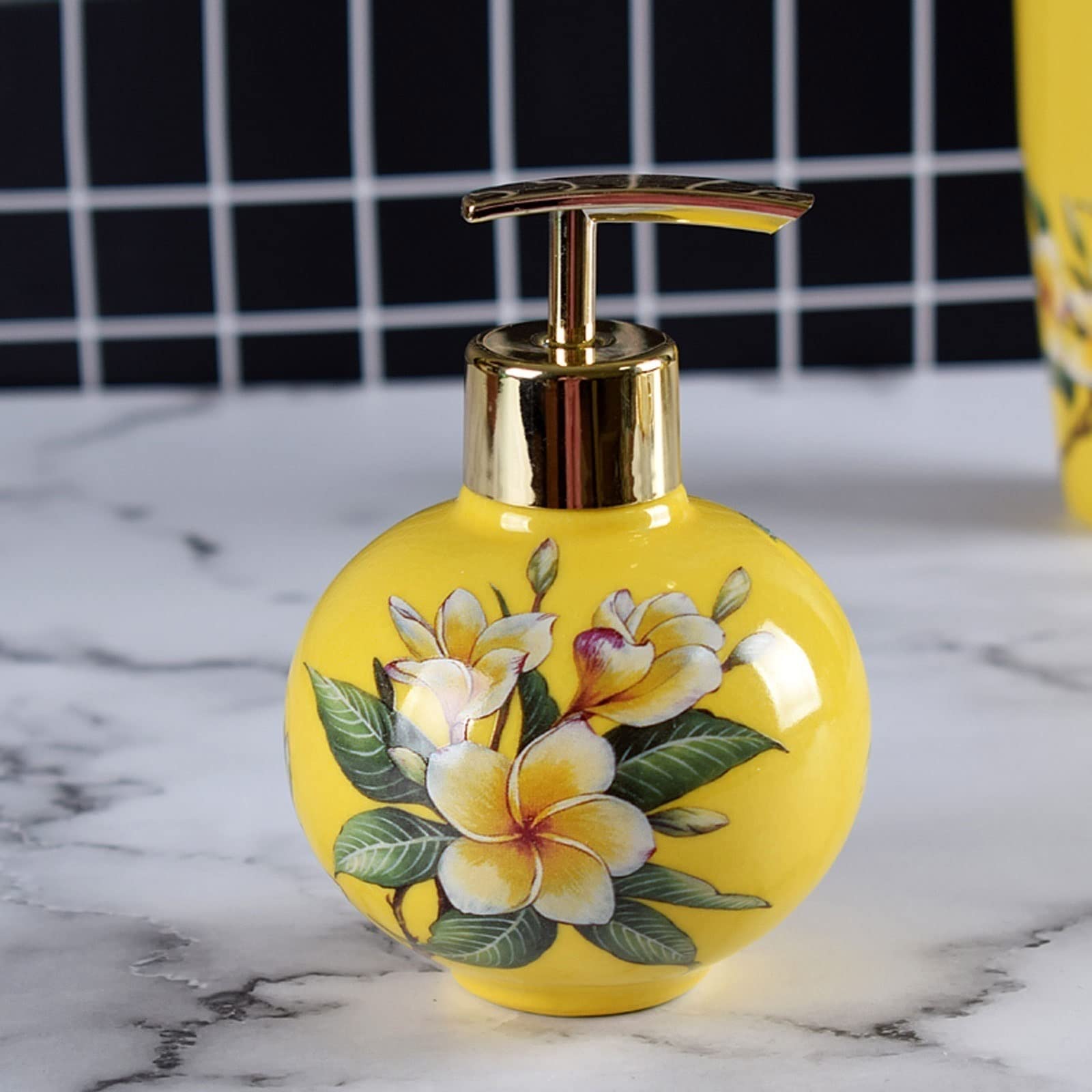 dispenser di sapone, accessori per il bagno, 310 ml/10.5 oz Bottiglie vuote disinfettante for le mani Ceramica Bagno Sapone Shampoo Balsamo Dispenser Titolare Accessori for il bagno (Color : White