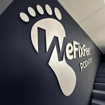 GUANKE Custom Wall Signs for Business Logo, Laser Cut 3D Acyrlic Signs, for Beauty Salon, Retail Outlets, Company, Office Brushed Silver