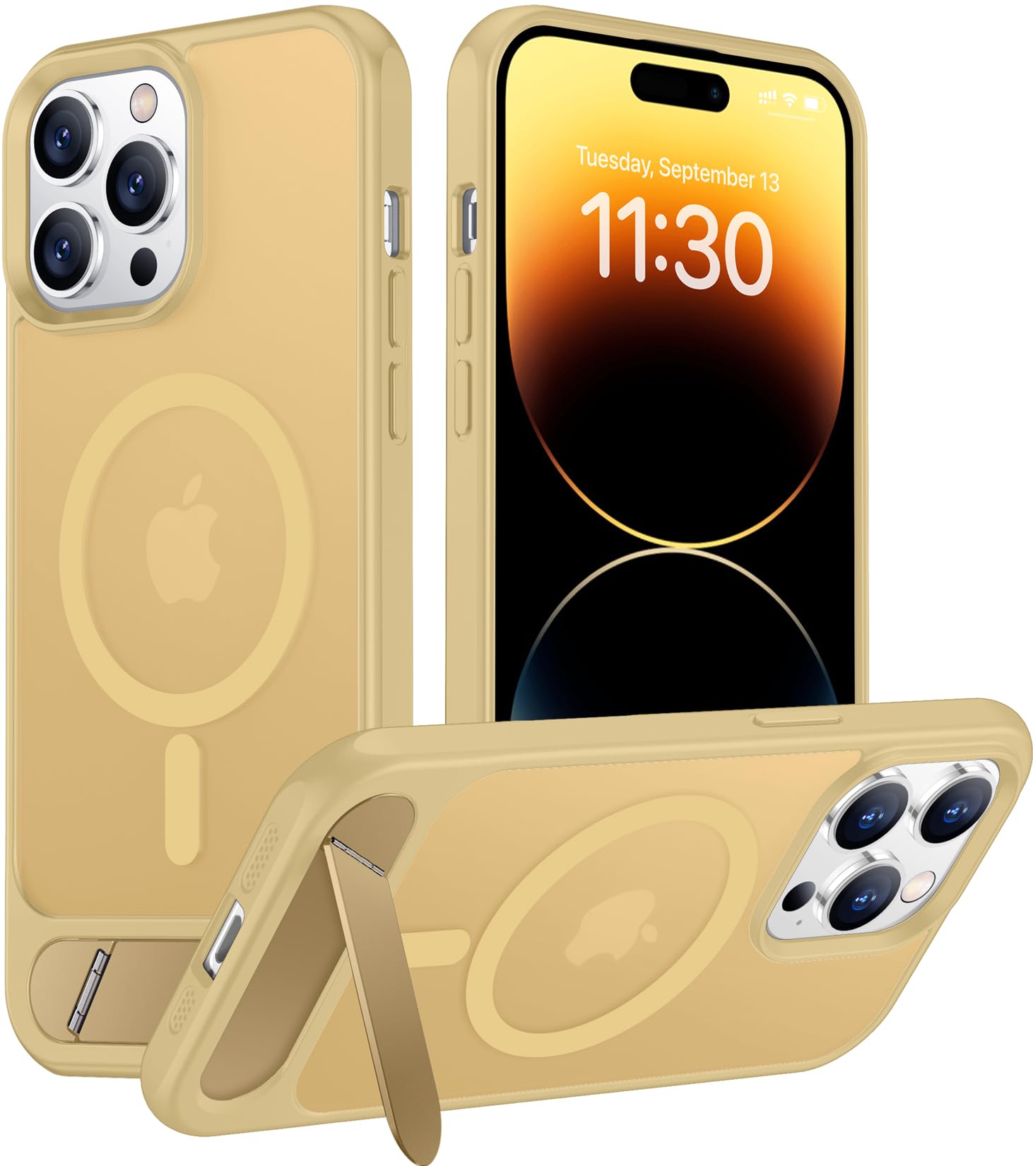 Temdan Magnetic Compatible with iPhone 14 Pro Max Case, [Built-in Invisible Kickstand][Compatible with MagSafe] [Military Grade Shockproof] Slim Translucent Matte Phone Case for iPhone 14 Pro Max 6.7"