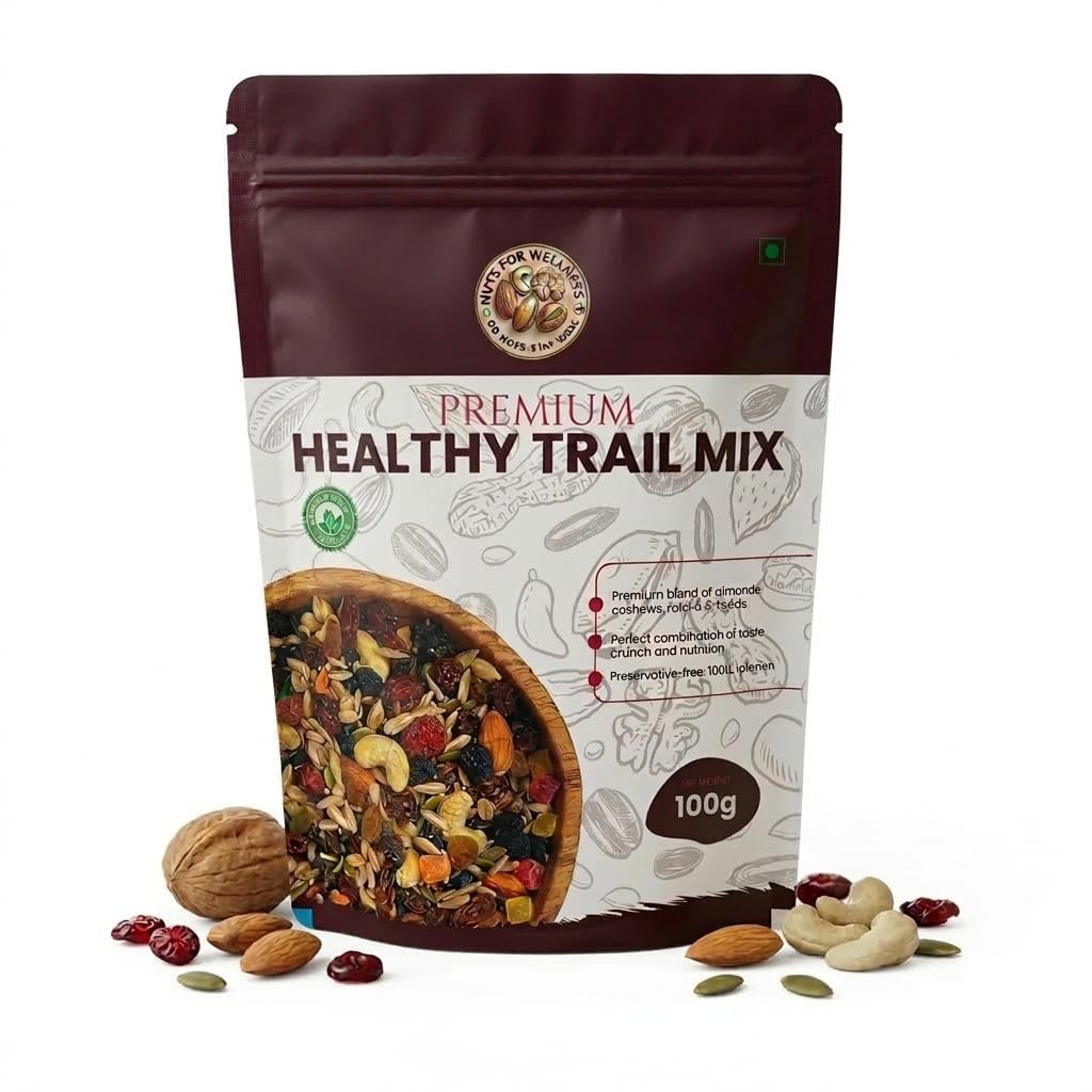 Nuts for Wellness Healthy Trail Mix – Premium Mixed Dry Fruits (Energy-Packed & Delicious) 500g | 250g | 100g (Small - 100g)-image-25