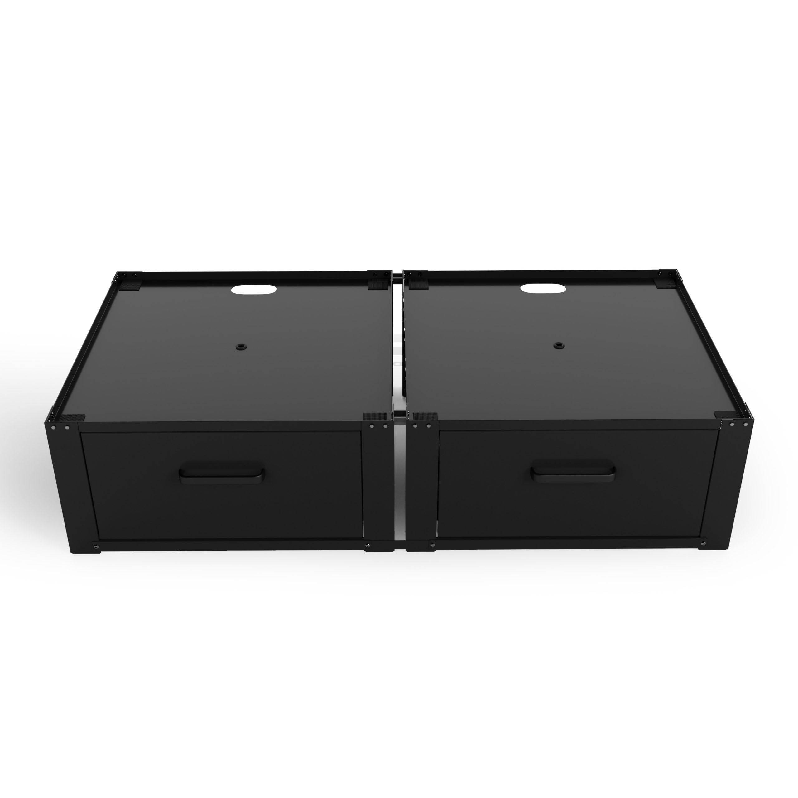 Lavadora elevadora con cajón - Muebles empotrados de lavadora doble XL - Negro - Universal - 63 * 63 (LxB) - Soportes de pared incluidos