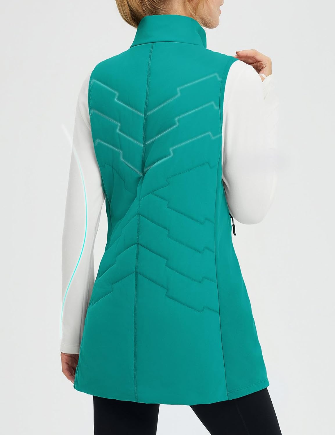 baleaf Running Vest for Women Long Puffer Fall Coat Sleeveless Jacket Outerwear Winter Warm Fleece Hybrid Lightweight - Image 2