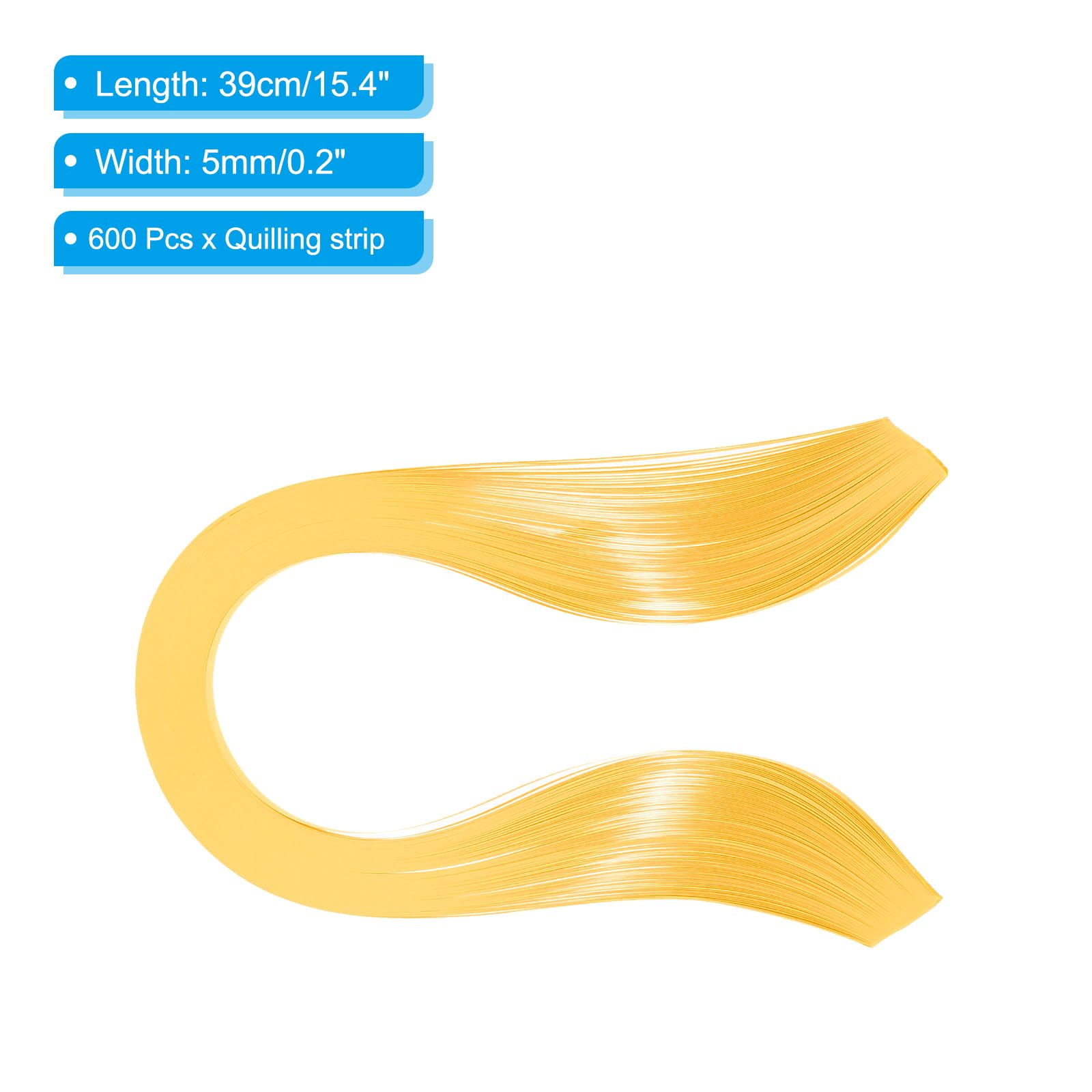 PATIKIL Quilling Strips Paper 600pcs 5mm 39cm Origami Paper Quilling Kits for Art DIY Hand Craft Christmas Dark Yellow - Image 2