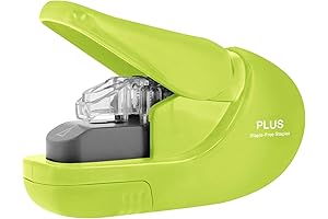 Plus PAPER CLINCH Compact GREEN Staple Free Stapler
