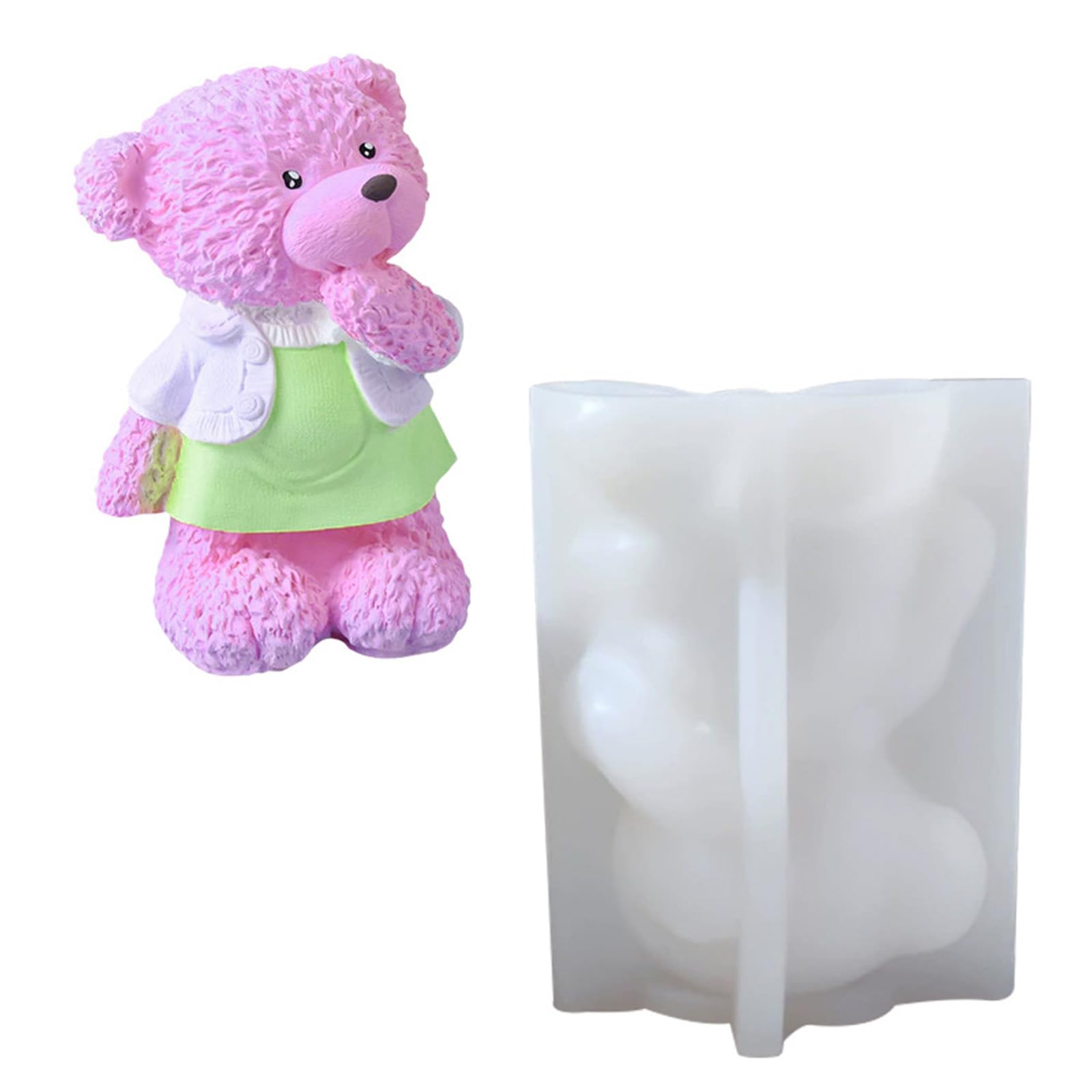 HUANGING Bear Silicone Molds for Making Soap Epoxy Resin Multipurpose Animal Silicones for Gypsum Decoration Small Animal Silicone Mold