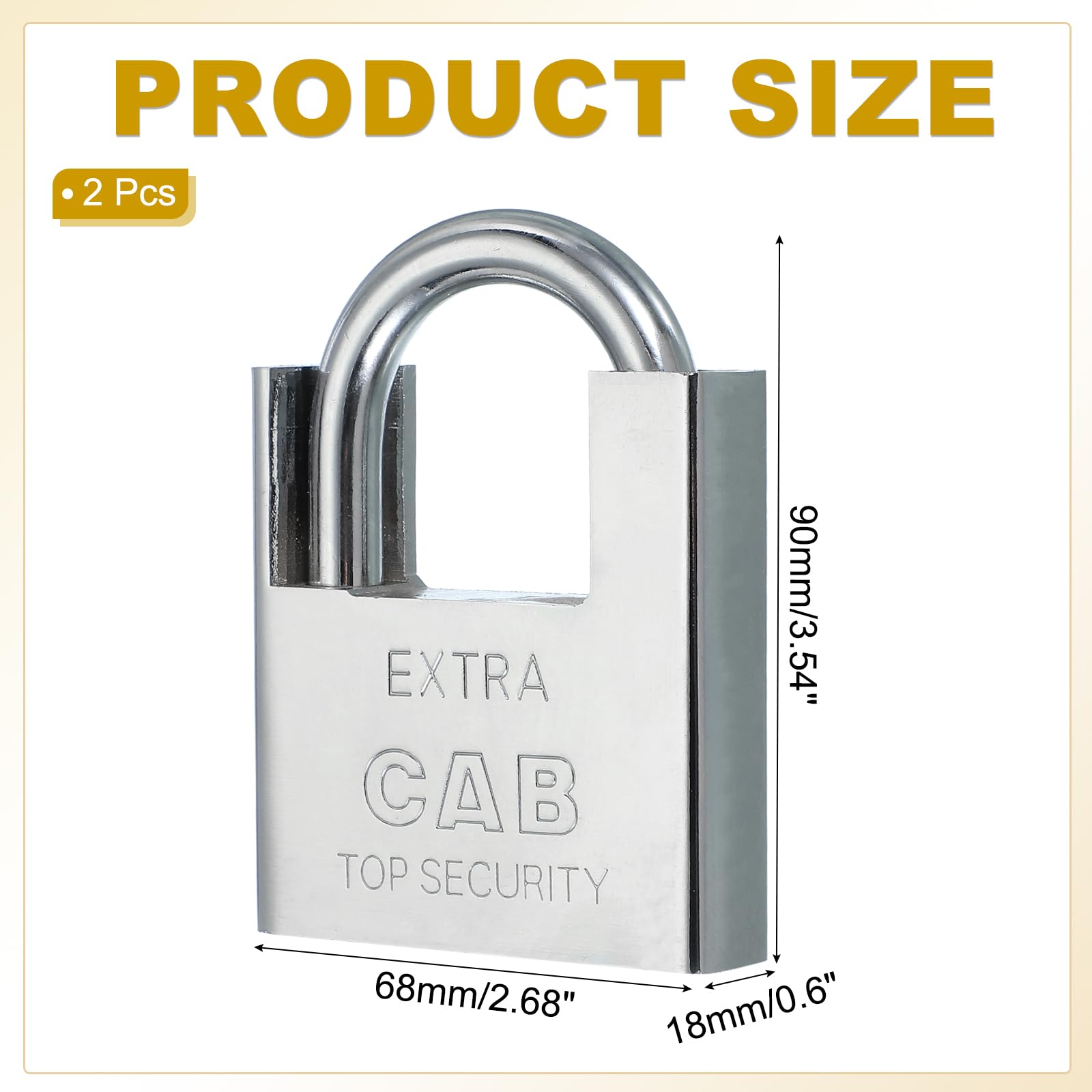 PATIKIL Lucchetti In Acciaio Inossidabile 68mm (2-11/16"), 2 Pezzi Lucchetti Ad Alta Sicurezza Con Chiavi Diverse Lucchetto Scudato Con Archetto Rinforzato E Chiavi, Argento