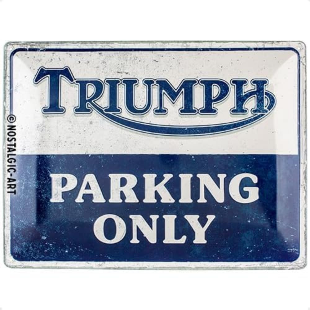 Amazon.com: Nostalgic-Art Retro Triumph Tin Sign - Parking Only