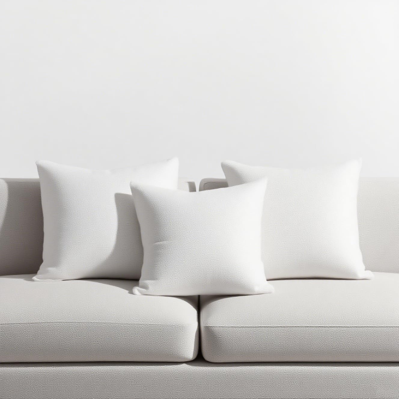 18x18 inch throw pillow inserts set of 3 - breathable cotton filled decorative couch pillows for sofa, bed & home decor (3, 18x18in)