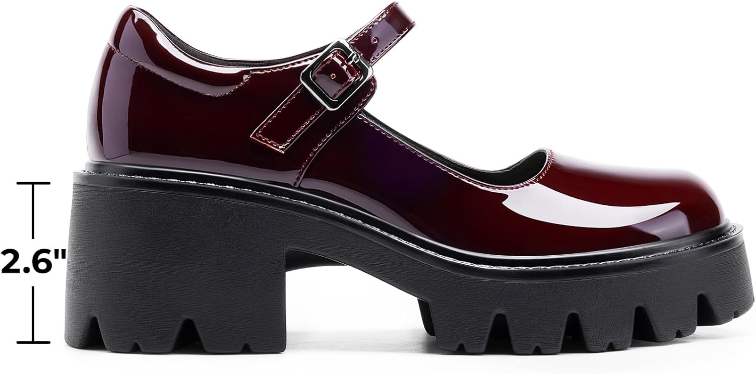 DREAM PAIRS Women's Mary Janes Shoes Platform Dress Low Heel Chunky Pumps Round Toe Ankle Strap Pumps Shoes Oxfords Esther - Image 4