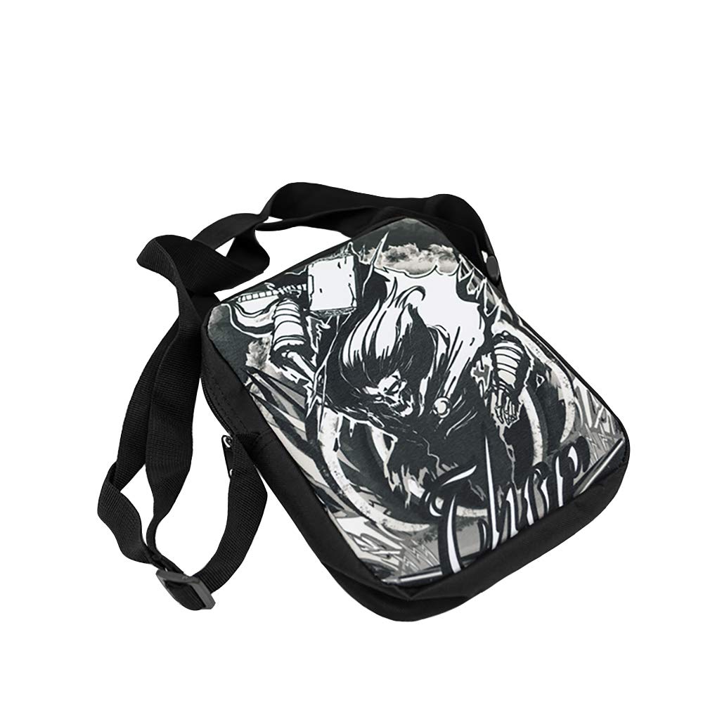 Men's shoulder bag in black canvas eco-friendly material for teenage school casual