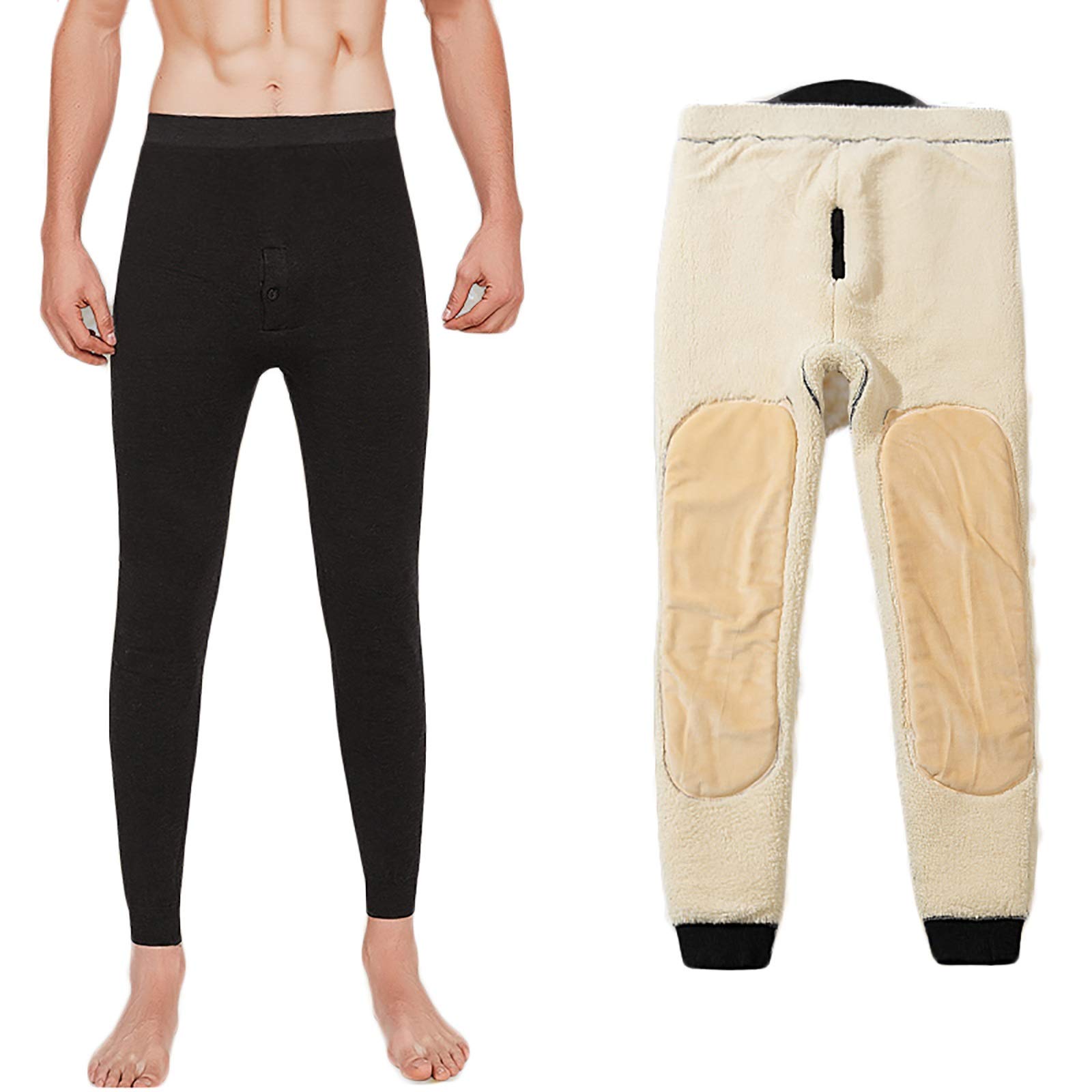 G&F Pantalon Thermique Mens Leggings Pantalons Long Johns Hiver Baselayer sous-vêtements Camping Ski Wear (Color : Dark Grey, Size : 4XL)