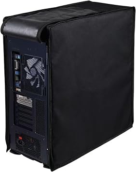 Computer CPU Dust Cover PC Dust Protection Case Host Computer PC CPU Tower Protector Waterproof Scratch Resistant Black, 19.68Lx 8.26Wx 18.11H