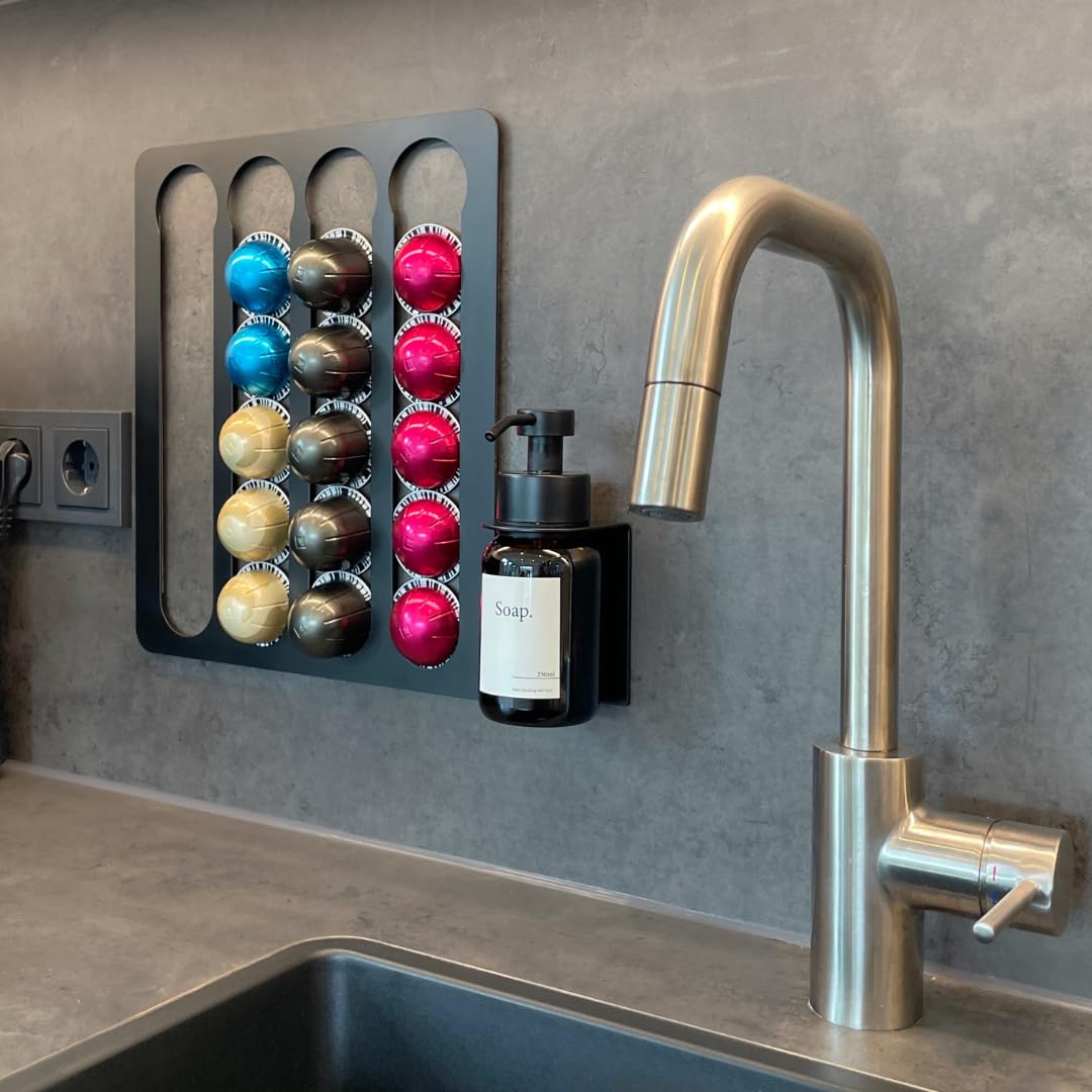 Porte-capsules pour Nespresso Vertuo, à coller, noir